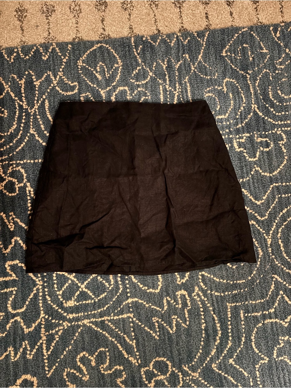 Reformation Black Mini Skirt - Linen
